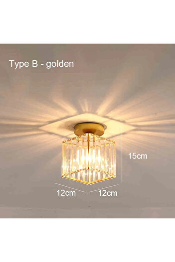 Choice 3 colors Gold -Square Nordic LED Acrylic Ceiling lamp Aisle Corridor E27 Lamp For Living Room Bedroo