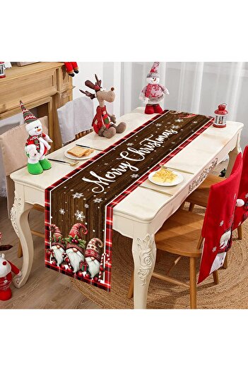 Choice 35*180cm 14 Christmas Gnome Table Runner Merry Christmas Decorations for Home 2025 Xmas Party Decor