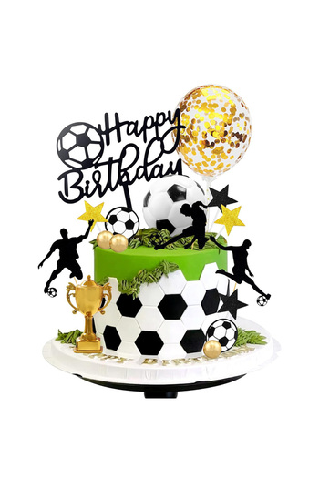 Choice 28pcs 28pcs Soccer Cake Topper Soccer Ball Player Cake Decorations for Soccer Birthday Party Sport P