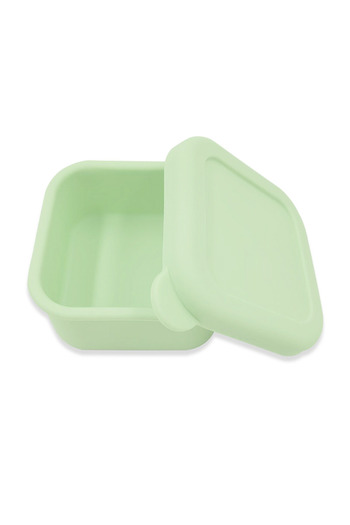 Choice green Fruit sealed silicone lunch box Food grade square refrigerator microwave heated bento box sili