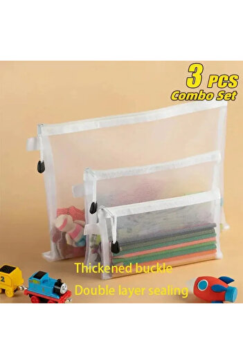 Choice 3Pcs-MXL 3Pcs/Set Storage Bag Mesh ZipperToy Building Block Puzzle Sub-package Children Particle Zip