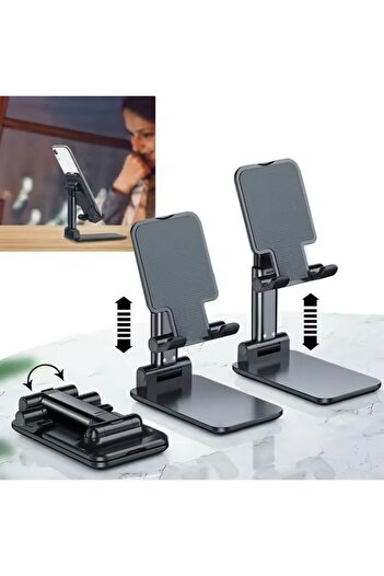 Choice Black High Quality Desktop Tablet Holder Table Cell Foldable Extend Support Desk Mobile Adjustable P