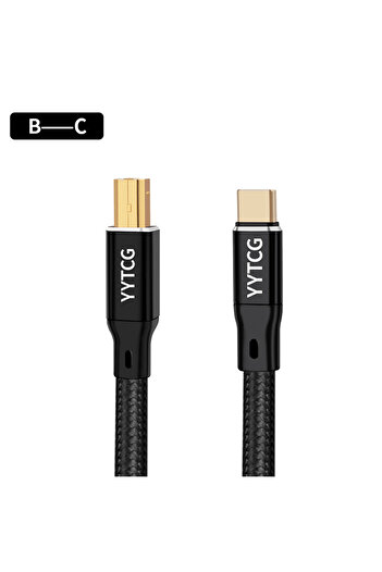 Choice كابل USB C إلى B YYTCG HIFI USB OCC بطول 1 متر، كابل USB من النوع A إلى B، كابل USB 6N DAC A-C، كابل صوت OCC فضي P