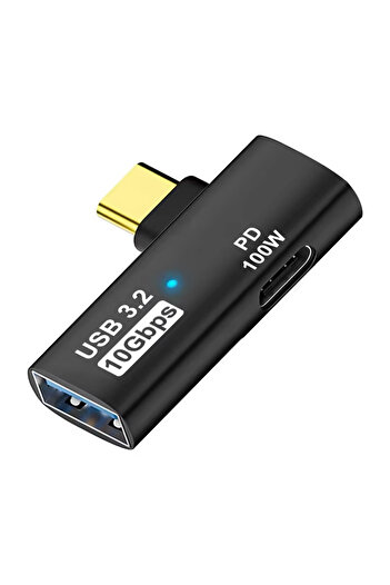 Kebidumei black USB C OTG Cable Adapter Type C to USB3.2 10Gbps PD100W Fast Charging Data Adapter for Samsung