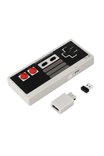 Choice وحدة تحكم USB لاسلكية رمادية 2.4 جيجاهرتز وحدة تحكم لعبة كلاسيكية لجهاز استقبال لاسلكي صغير NES
