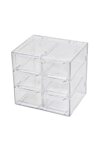 Choice 6 grid Organizer Jewelry Organizer Desktop Storage Box Drawer Type Transparent Shelf Stationary Hair