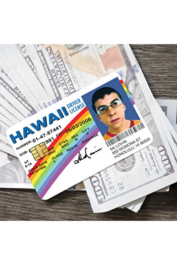 Miniso 18x13.5CM z1 Mclovin Bank Credit Cards Bus Pass Stickers Cool Decoration Waterproof 4PCS Card