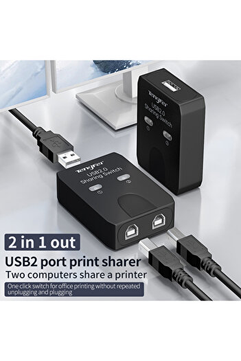 Choice Switch USB Printer Sharer, Automatic Network-Free Switching Splitter, One-To-Two Converter, Two Comp