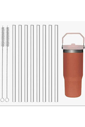 Choice transparently 8 Pack IceFlow Reusable Replacement Straws, Compatible with Stanley IceFlow 30 oz Nonp