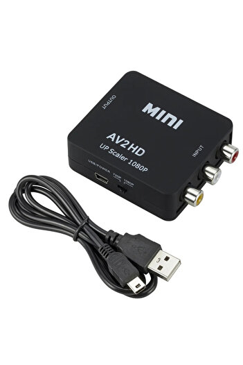 Choice محول أسود متوافق مع HDMI عالي الدقة 1080 بكسل من RCA AV إلى HDMI مركب CVBS محول فيديو وصوت