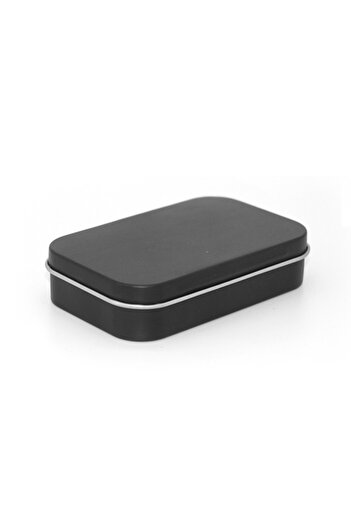 Choice M black Metal Rectangular Empty Mini Tin Box Tinplate Push Candy Pill Cases Bins Jar Hinged Containe