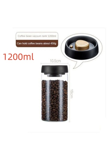 Choice 1200ml 1pc Coffee Beans Vacuum Sealed Tank Glass Food Storage Jars Household Moisture-proof Air Extr