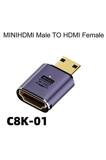 Choice C8K-1 Mini MINIHDMI/Micro HDMI MicroHDMI TO HDMI-Compatible Adapter 90 270 Degree Right Angle Male t