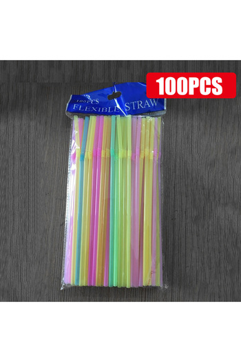 Choice Multicolor-100Pcs 100-1000PCS Drinking Straws Colorful & Black rietjes Flexible Wedding Party Suppli