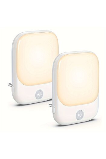 Choice EU 2 Packs Night Light 1pc/2pcs EU Plug in LED Motion Sensor Night Lights for Kids Bedroom Auto Dusk