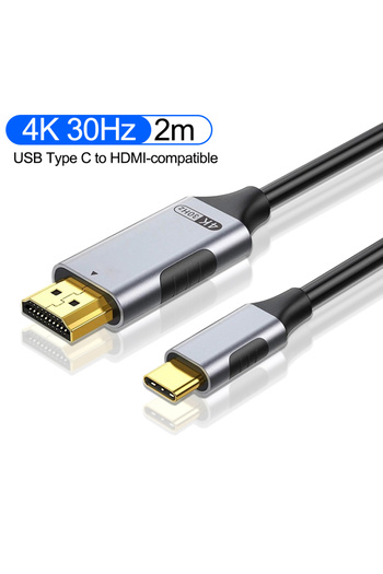 Choice كابل 4K30HZ بطول 2 متر من USB C إلى HDMI متوافق مع 4K 30 هرتز 60 هرتز محول Thunderbolt من النوع C إلى HDMI
