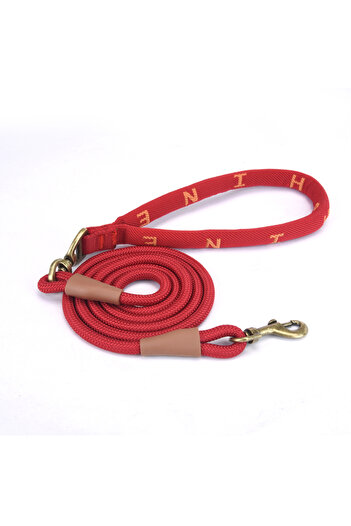 Choice M red LL046--1Pc Polyamide pet dog leash, soft rope handle design, zinc alloy buckle and rotatable r
