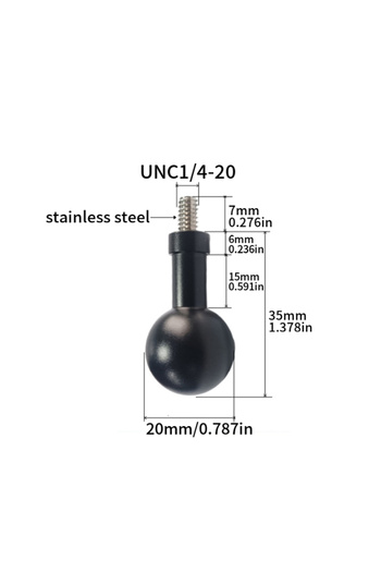Choice 1PCS 20mm 7mm S 1pcs Action Camera Aluminum 13/17/20/25mm Ball Head Stainless Steel Screw Motorcycle