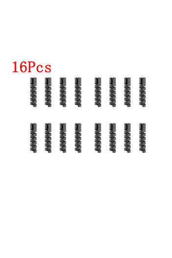 Choice 16 قطعة من واقي الكابلات المصنوع من السيليكون الأسود لحماية سلك كابل شاحن USB iPhone