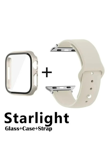 Choice 40mm-Series 6 5 4 SE Star Glass+Case+Strap for Apple Watch Band 49mm 46mm 45mm 44mm 41 40 38mm Scree
