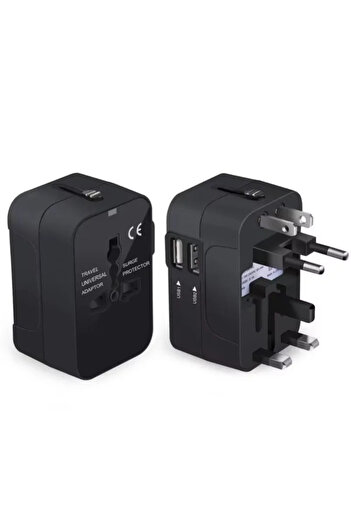 Vikefon Black Foldable All-in-One Universal Travel Adapter EU UK US AU Power Charger Adapter Outlet Converte