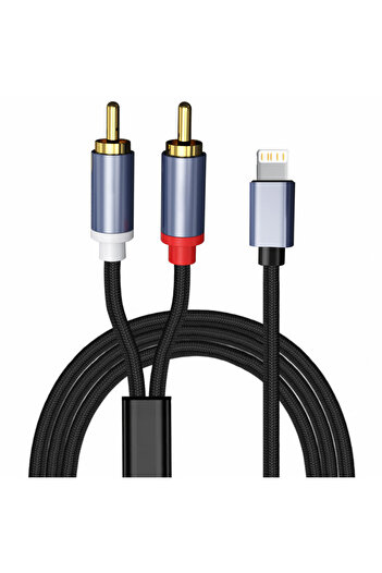 Choice 2m black Lightning to RCA Cable Audio Aux Adapter For iPhone 14 13 12 11 iPad For Power Amplifier Ca