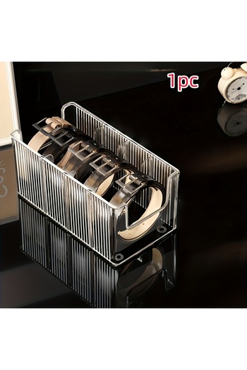 Choice 1pcs A Set of 1/2 Acrylic Belt Storage Boxes, Featuring a Large Capacity Divided Belt Rack, Versatil