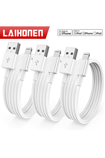 Choice 2m 3PCS Wite 3pcs 1pc for iPhone charger cable lightning data cable original MFi certified USB A ch