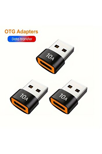 Choice Style 2 3-PACK 10A USB A To USB C OTG Adapter Type C to USB Converter USB 3.0 Adapter For Smartphone
