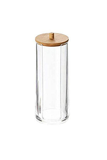Choice C Makeup Cotton Pads Swab Storage Bin Case Cosmetics Organizer Box with Bamboo Cover for Women Make.