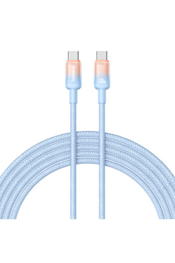 Baseus 2m C to C Blue Gradient 100W USB C Cable For IPhone 16 15 Pro Plus Type C Cable For Ipad Fast