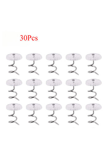 Choice 30pcs Stainless Steel Transparent Spiral Nail Bed Skirt Sofa Cover Anti-Slip Anchor Pin Twist Nail D
