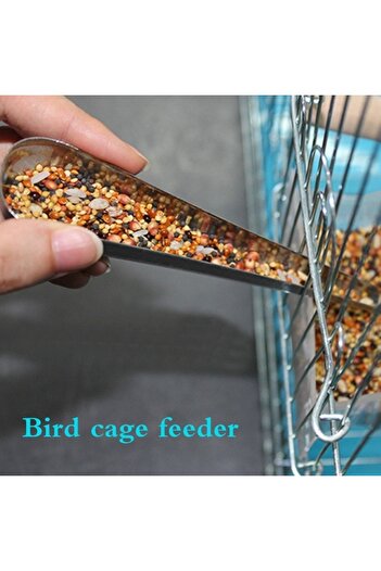 Choice 1pcs Bird Cage Stainless Steel Feeder Feeding Supply Parrot Pigeon Bird Accessory Bird Feed Cont...