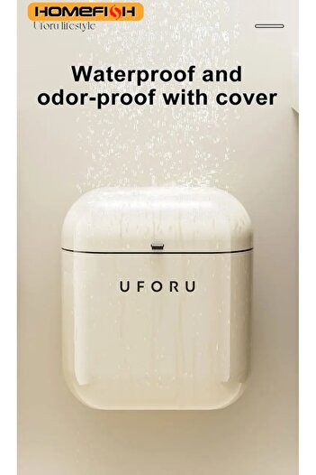 Choice S light yellow Wall-mounted Trash Can Household Large Capacity High Appearance Level Kitchen Toilet