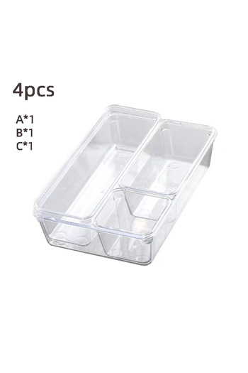 Choice Transparent-4Pcs 25-piece Visual Drawer Storage Box Set Transparent Compartment Multi-functional Des