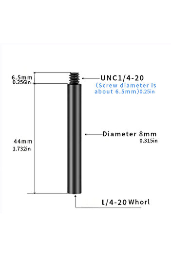 Choice 4pcs 44mm 4pcs 4pcs Universal Aluminum Extension Arm 1/4 Male to 1/4 Female Connectors Port Extensio