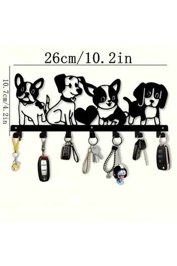Choice TY7128 PawsomeTale Whimsical Dog Metal Wall Hook - Charming Key Holder for Dog Lovers, Multipurpose
