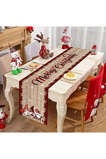 Choice 35*180cm 43 Christmas Gnome Table Runner Merry Christmas Decorations for Home 2025 Xmas Party Decor