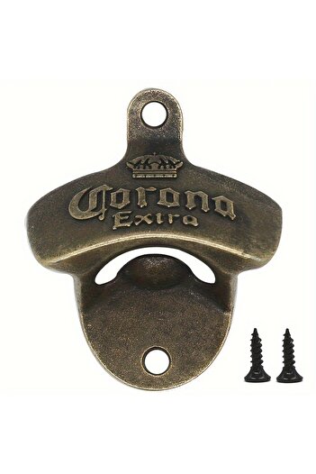 Choice Bronze 1pc Old style wall mounted bottle opener with screws for easy installation, perfect for home