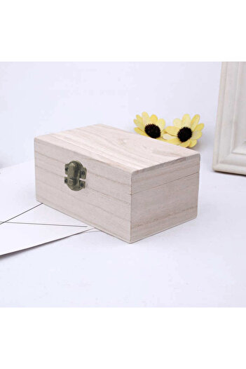 Choice S 1/3pcs Log Color Scotch Plain Wood Wooden Square Hinged Storage Boxes Craft Gift Box Handmade Cas.