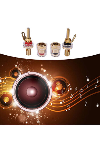 Choice 2pcs 4mm Brass Speaker Amplifier Binding Posts Terminals for Banana Plugs
