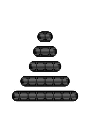 Choice 5 PCS Black 5pcs Cable Cord Wire Organizer Silicone USB Cable Winder Management Clips Self Adhesive