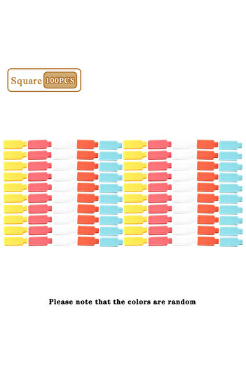 Choice Square-20Sets 5-100PCS Cable Label ‌Magic Tape‌ Writable Colored Cable Identification Sticker Self-a