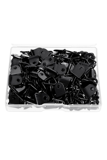 Choice 100Sets Black 100 Sets Picture Hangers with Screws Small Triangle Ring Light Duty D Rings for Clock