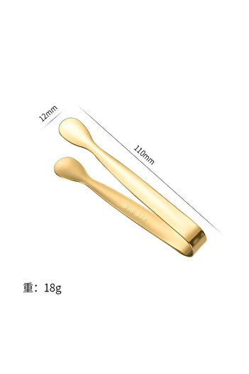 Choice gold Stainless Steel Ice Tongs Professional Sugar Food Serving Tongs for Restaurants Hotel Home Kitc