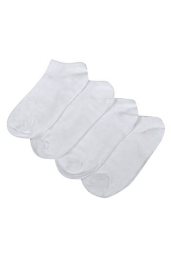 ANTBRO Women's Short Socks, Set of 4 Pairs, White Color, MYONNA