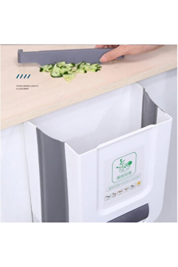 ZHLHOME Foldable Kitchen Trash Can with Bag Chamber