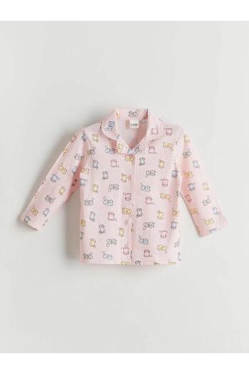 LC Waikiki Shirt Collar Printed Girls' Pajama Set (W5)