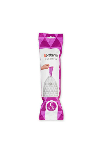 Brabantia PerfectFit Sort&Go/Touch N 647035 bin liners, Size C, 10-12 l, 20 pieces, White