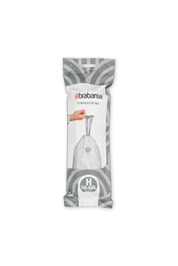 Brabantia PerfectFit Touch/Push/Big Bin Bin Bags 647036, Size H, 50-60 l, 10 pieces, White